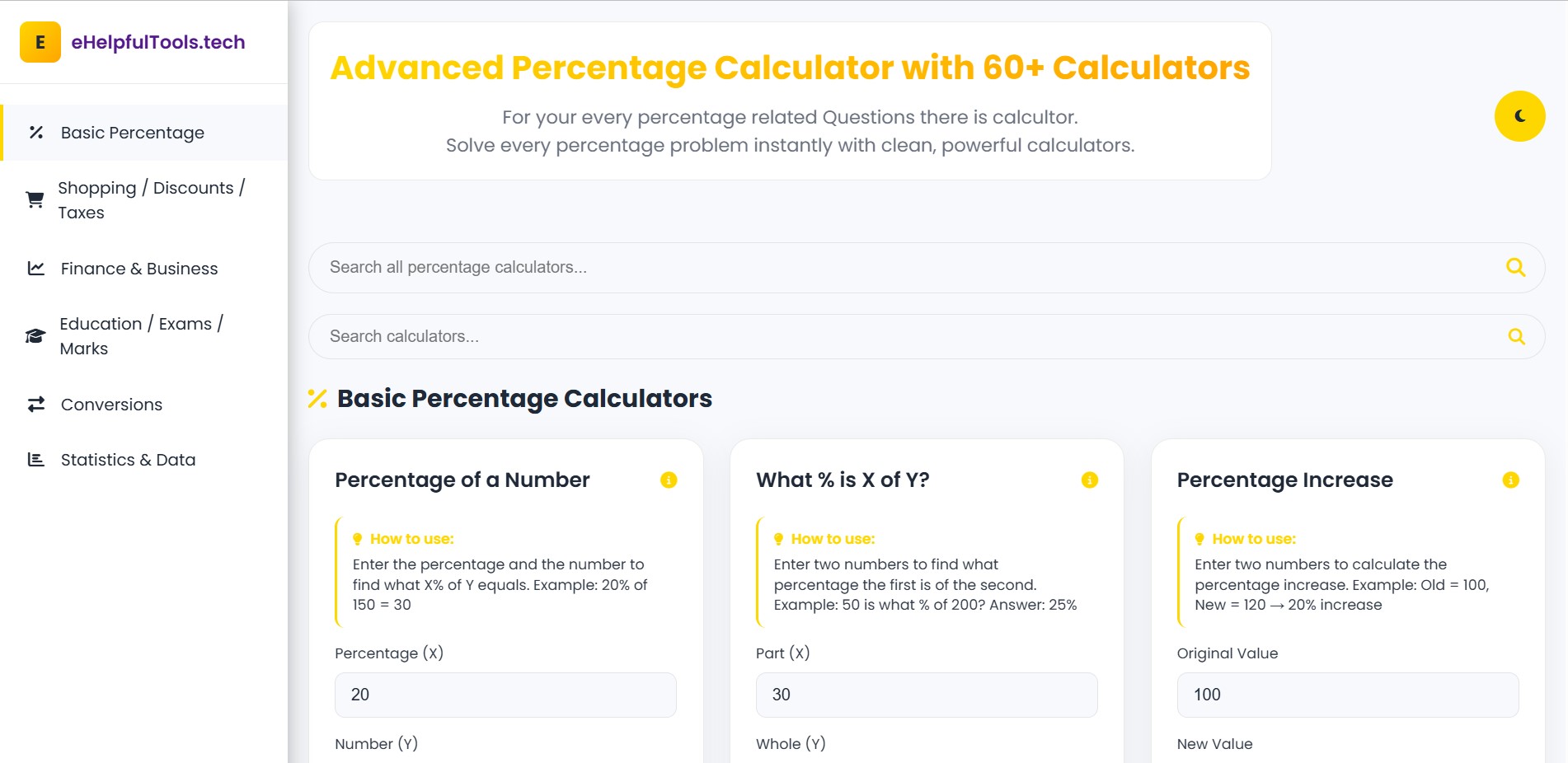 Compute percentages accurately
